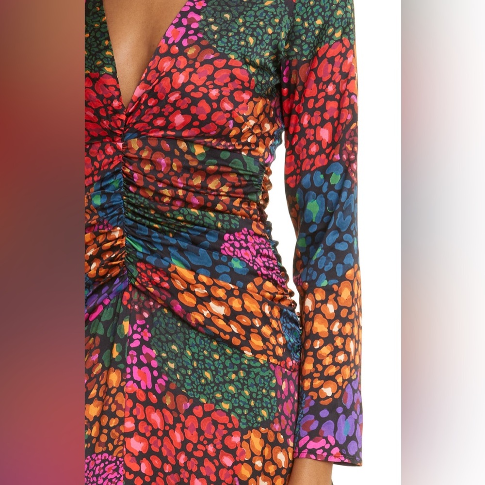 Farm Rio Rainbow Hearts 
Ruched Long Sleeve Dress - Picture 6 of 6